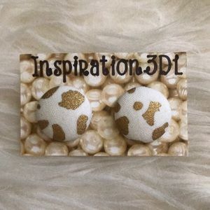 Animal Print Handmade Button Earrings